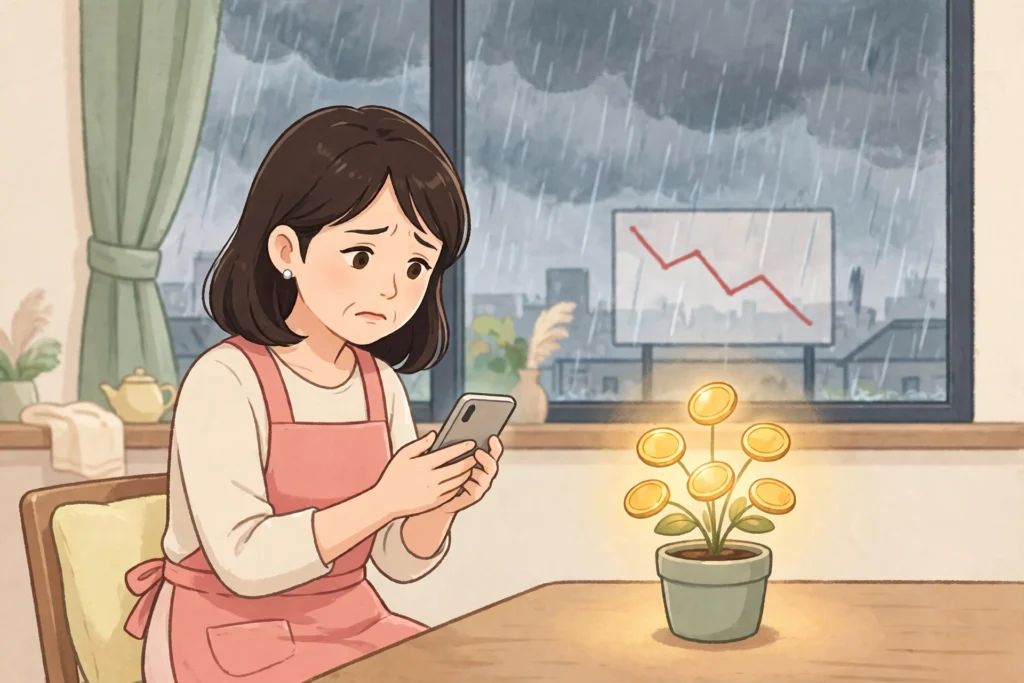コロナショックで株価が下がった時の様子